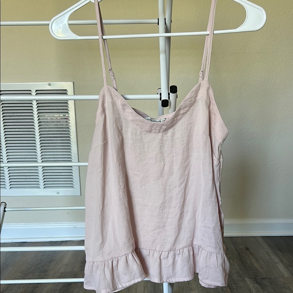 Women's Pink Spaghetti Strap Satin Top